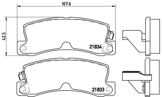 Zestaw klocków hamulcowych, hamulce tarczowe BREMBO P 83 015