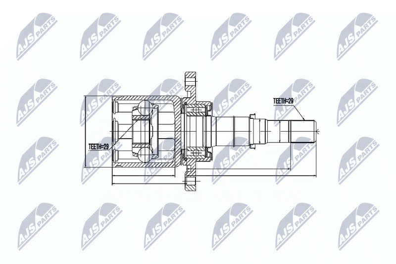 Zestaw przegubu, wał napędowy NTY NPW-NS-045