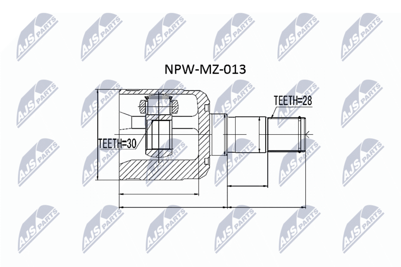 Zestaw przegubu, wał napędowy NTY NPW-MZ-013