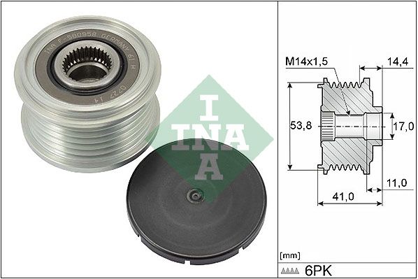 Alternator - sprzęgło jednokierunkowe INA 535030410