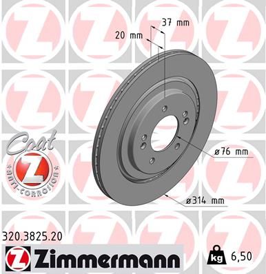 Tarcza hamulcowa ZIMMERMANN 320.3825.20