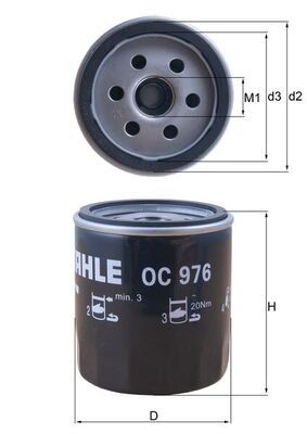 Filtr oleju MAHLE OC976