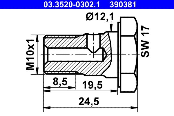 Śruba ampułowa ATE 03.3520-0302.1