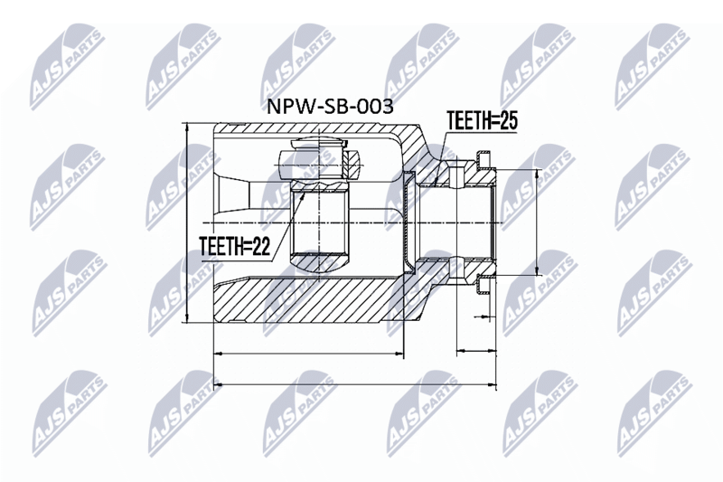 Zestaw przegubu, wał napędowy NTY NPW-SB-003