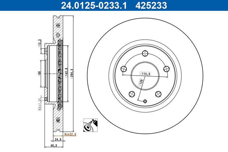 Tarcza hamulcowa Ate 24.0125-0233.1