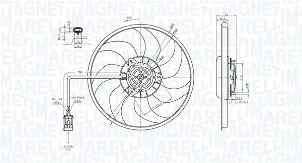 Wentylator, chłodzenie silnika MAGNETI MARELLI 069422711010