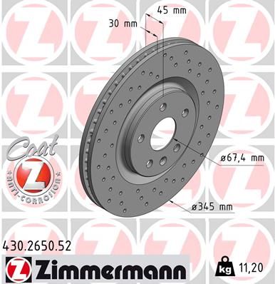 Tarcza hamulcowa ZIMMERMANN 430.2650.52