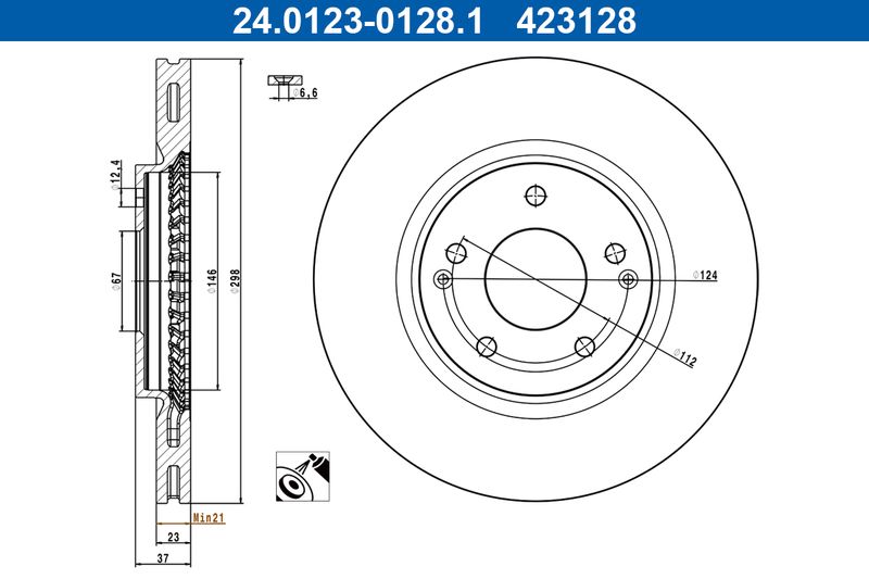 Tarcza hamulcowa ATE 24.0123-0128.1