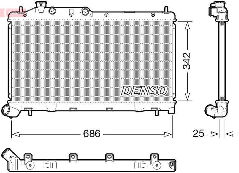 Chłodnica, układ chłodzenia silnika DENSO DRM36026