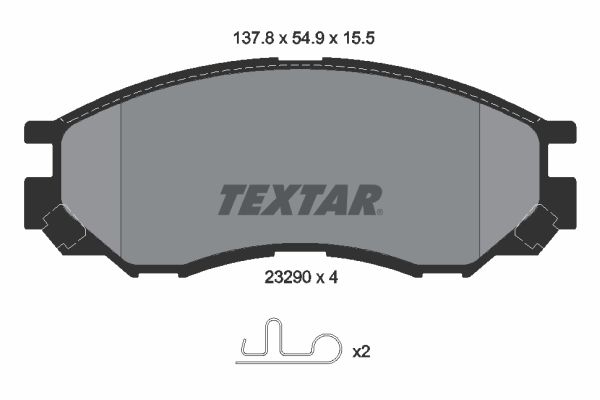 Zestaw klocków hamulcowych, hamulce tarczowe TEXTAR 2329002