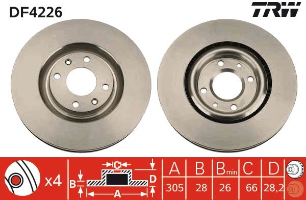 Tarcza hamulcowa TRW DF4226