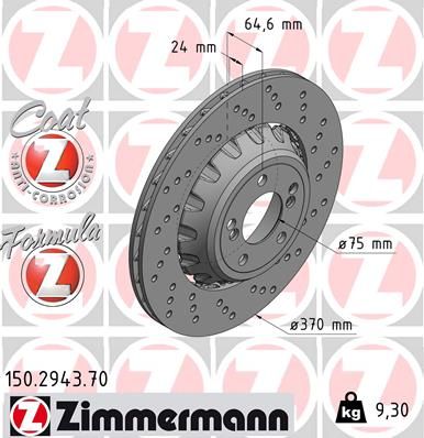 Tarcza hamulcowa ZIMMERMANN 150.2943.70