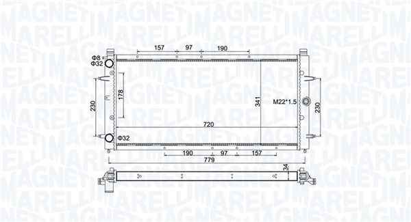 Chłodnica, układ chłodzenia silnika MAGNETI MARELLI 350213174600