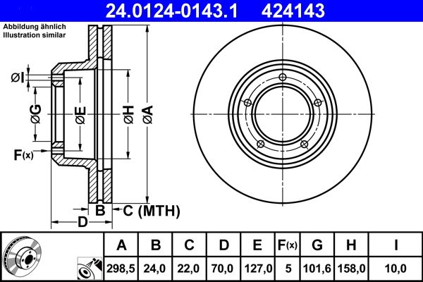Tarcza hamulcowa ATE 24.0124-0143.1