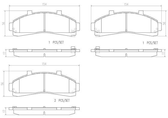 Zestaw klocków hamulcowych, hamulce tarczowe BREMBO P 24 041