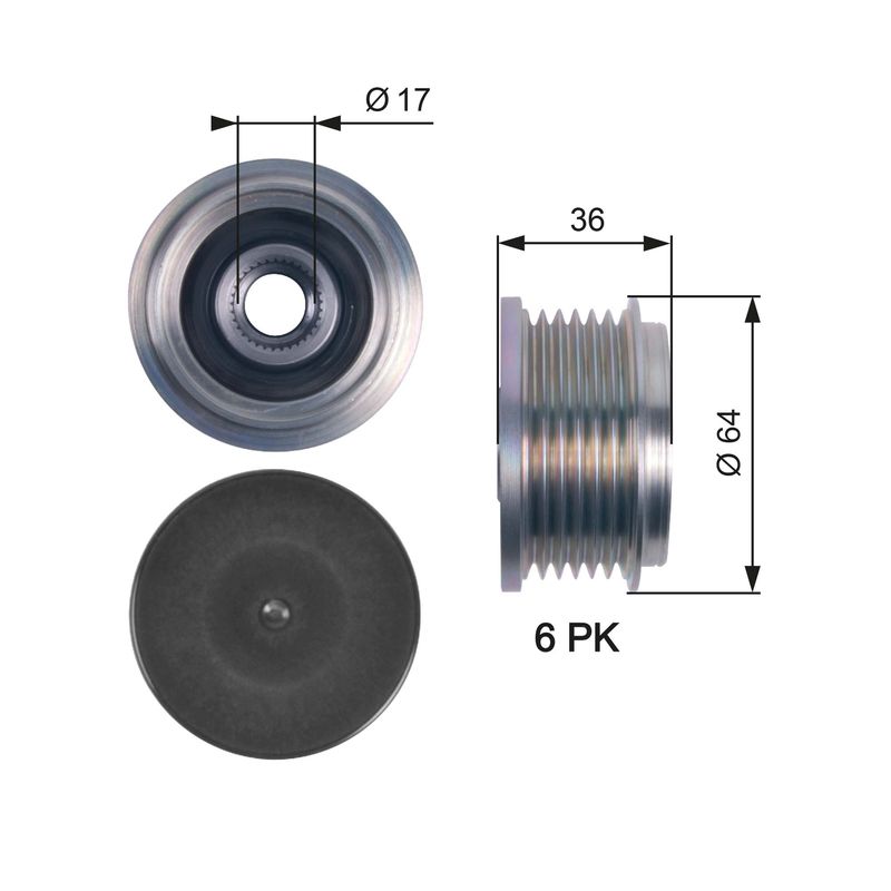 Alternator - sprzęgło jednokierunkowe GATES OAP7131
