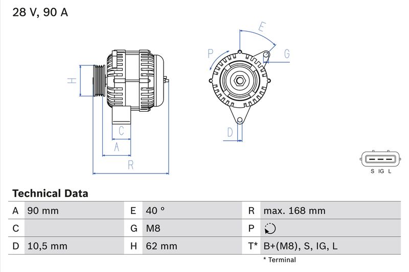 Alternator BOSCH 0 986 045 170
