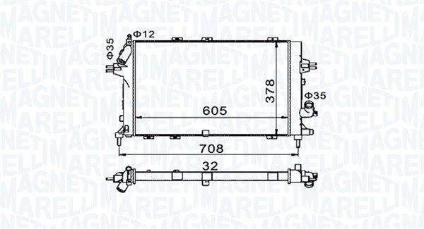 Chłodnica, układ chłodzenia silnika MAGNETI MARELLI 350213153400