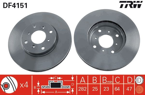 Tarcza hamulcowa TRW DF4151