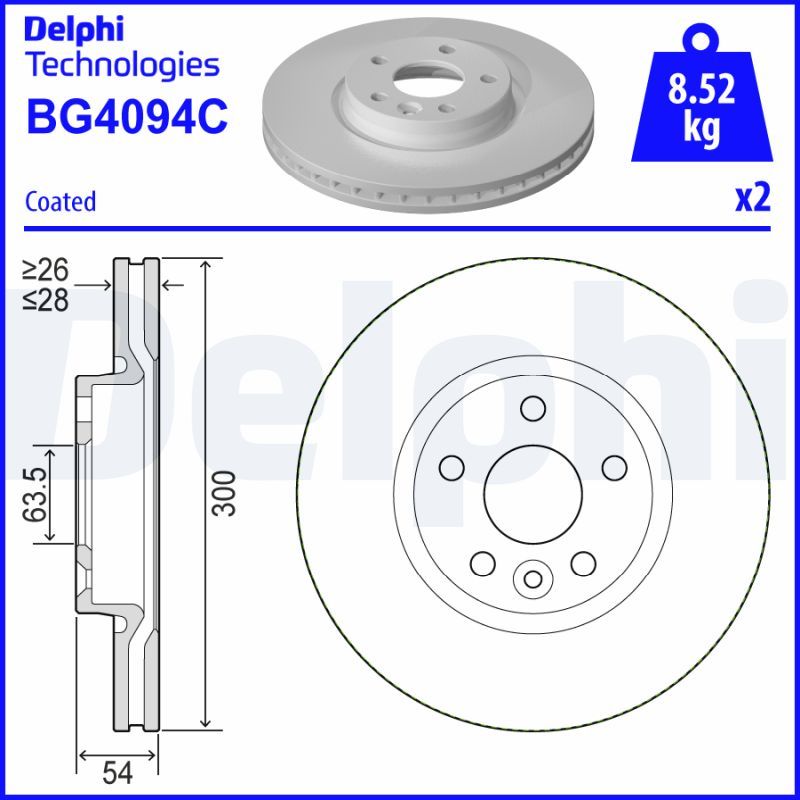 Tarcza hamulcowa DELPHI BG4094C