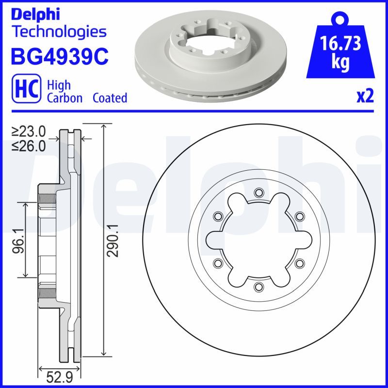 Tarcza hamulcowa DELPHI BG4939C