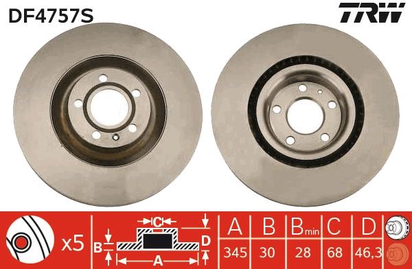 Tarcza hamulcowa TRW DF4757S