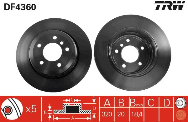 Tarcza hamulcowa TRW DF4360