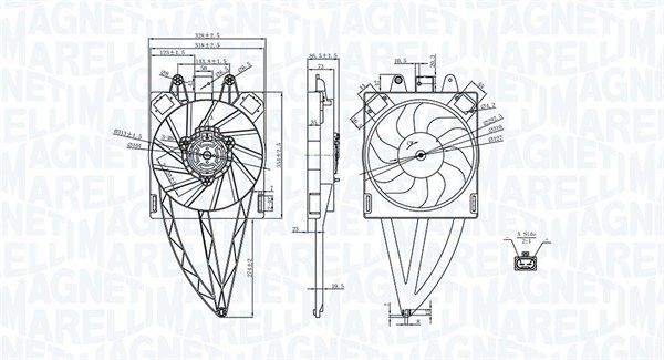 Wentylator, chłodzenie silnika MAGNETI MARELLI 069422716010