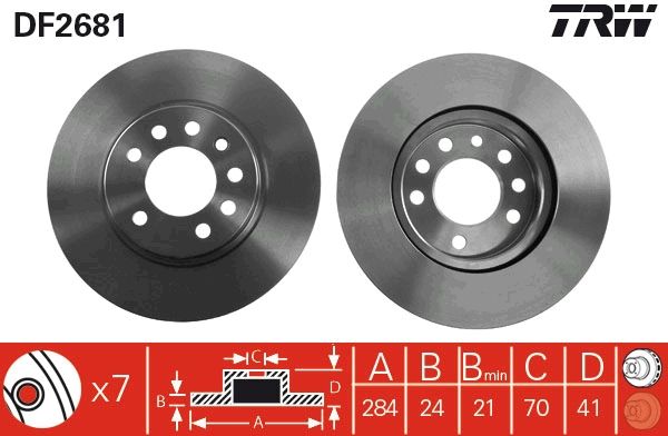 Tarcza hamulcowa TRW DF2681