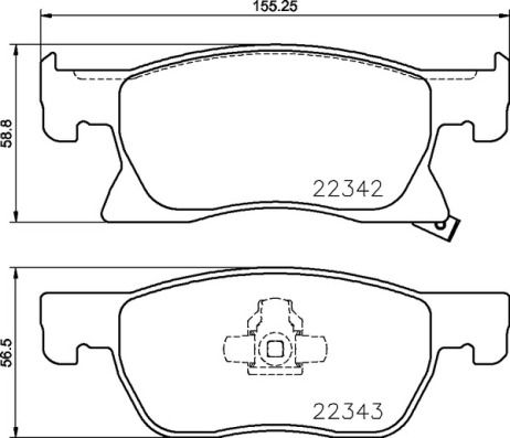 Zestaw klocków hamulcowych, hamulce tarczowe BREMBO P 59 092