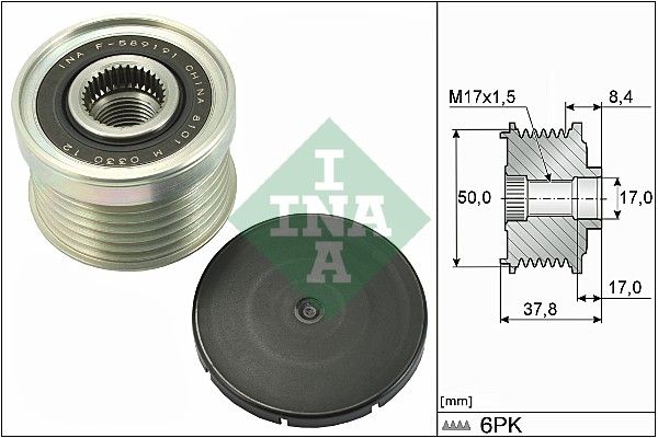 Alternator - sprzęgło jednokierunkowe INA 535029210
