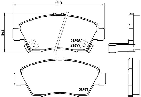 Zestaw klocków hamulcowych, hamulce tarczowe BREMBO P 28 024