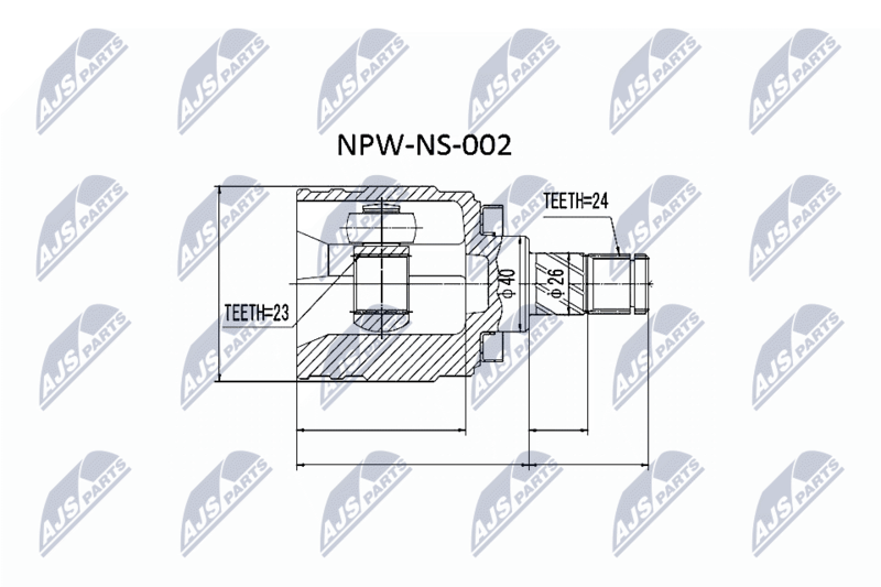 Zestaw przegubu, wał napędowy NTY NPW-NS-002