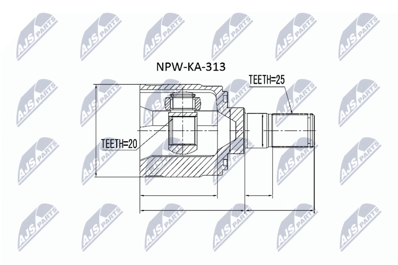 Zestaw przegubu, wał napędowy NTY NPW-KA-313