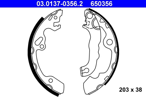 Zestaw szczęk hamulcowych ATE 03.0137-0356.2