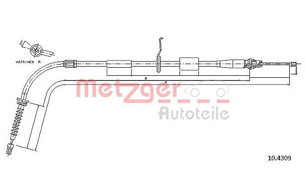 Cięgło, hamulec postojowy METZGER 10.4309