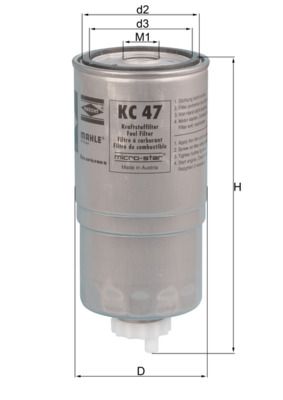 Filtr paliwa MAHLE KC47