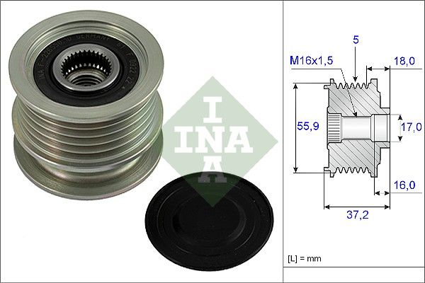 Alternator - sprzęgło jednokierunkowe INA 535 0009 10