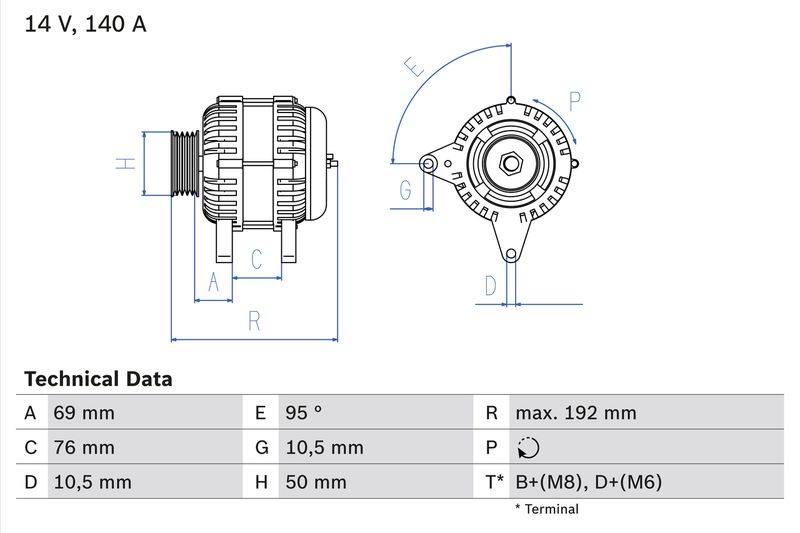 Alternator BOSCH 0 986 039 000