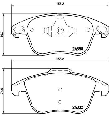 Zestaw klocków hamulcowych, hamulce tarczowe BREMBO P 61 117
