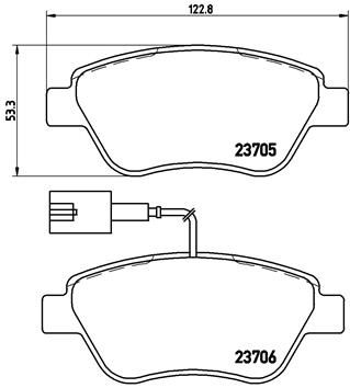 Zestaw klocków hamulcowych, hamulce tarczowe BREMBO P 23 085