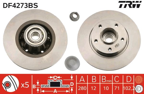 Tarcza hamulcowa TRW DF4273BS