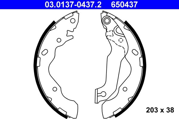 Zestaw szczęk hamulcowych ATE 03.0137-0437.2