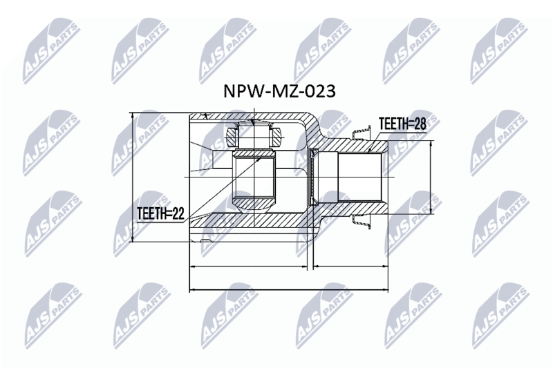 Zestaw przegubu, wał napędowy NTY NPW-MZ-023