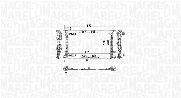 Chłodnica, układ chłodzenia silnika MAGNETI MARELLI 350213152100