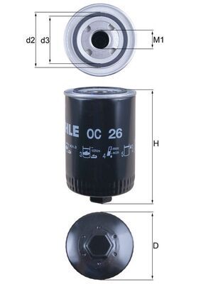 Filtr oleju MAHLE OC26