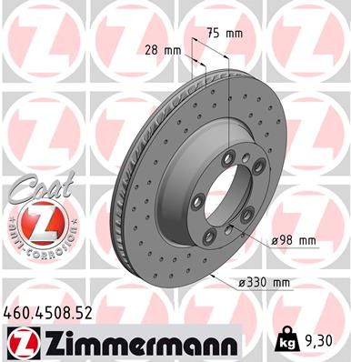 Tarcza hamulcowa ZIMMERMANN 460.4508.52