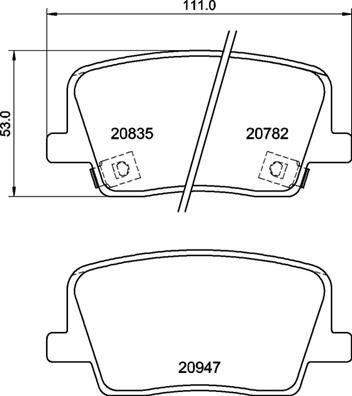 Zestaw klocków hamulcowych, hamulce tarczowe BREMBO P 77 003