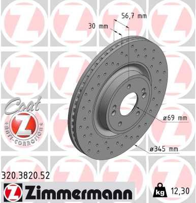 Tarcza hamulcowa ZIMMERMANN 320.3820.52