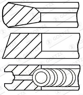 Zestaw pierścieni tłokowych Goetze Engine 08-427400-00